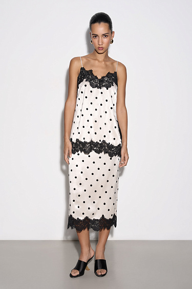 Атласный топ в горох