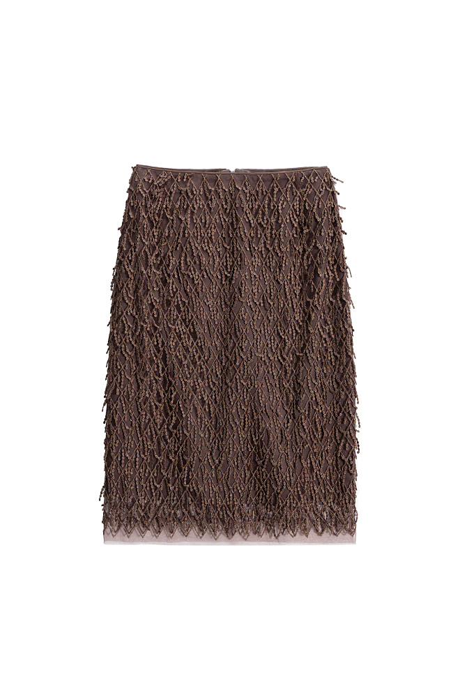 Юбка миди с бахромой