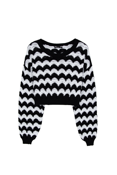 Трикотажный джемпер с волнистым узором