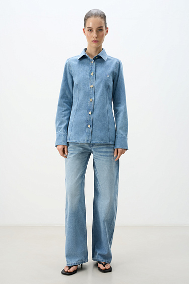 Джинсовая рубашка из 100% хлопка