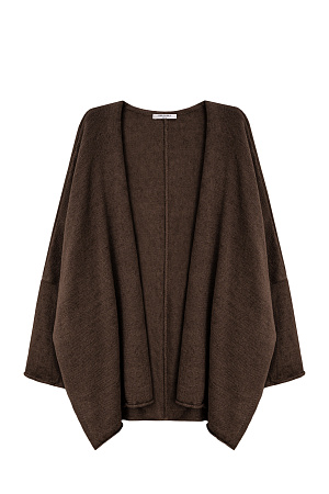 коричневый Трикотажный кардиган из 100% льна. Модель свободного кроя, с длинными широкими рукавами и спущенной линией плеч.