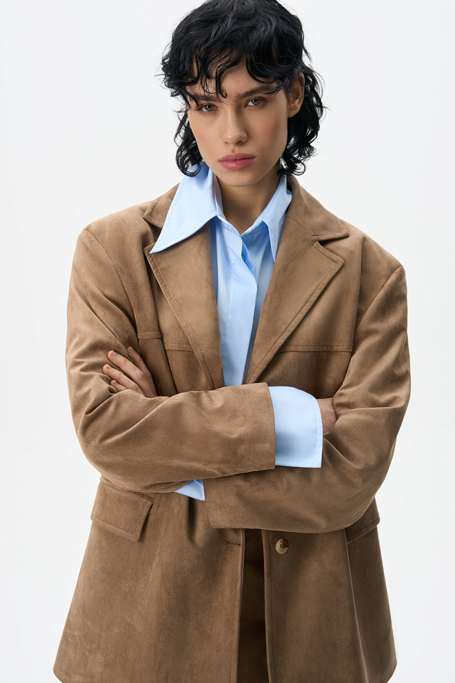 Жакет с отделкой под замшу