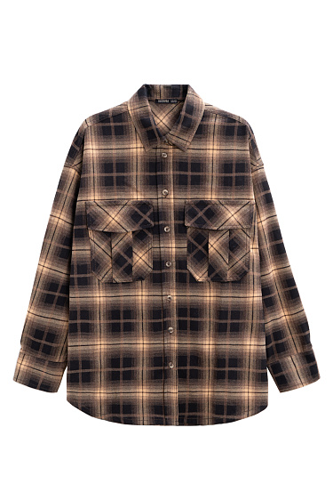 Рубашка в клетку с эффектом тай-дай