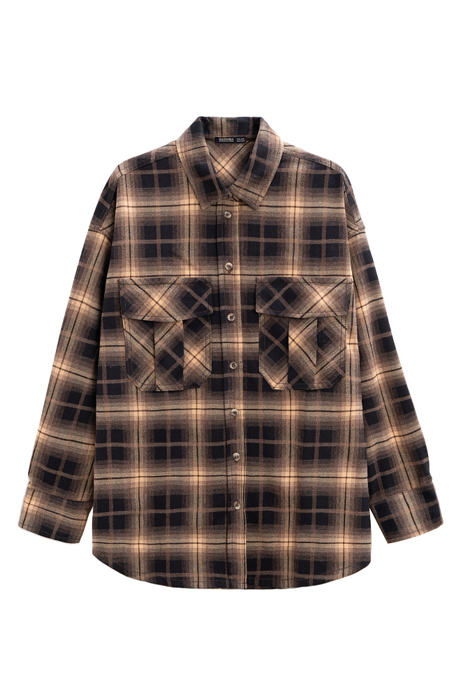 Рубашка в клетку с эффектом тай-дай