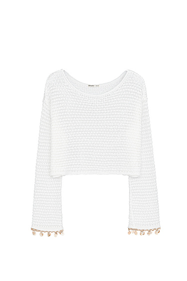 Джемпер с бусинами и пайетками