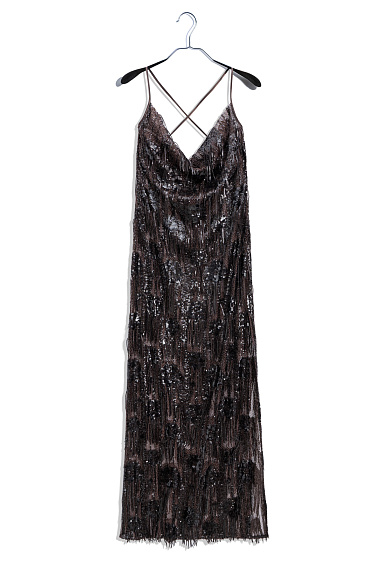 Платье макси с пайетками