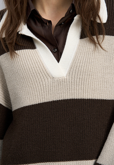 Трикотажный джемпер из шерсти в полоску