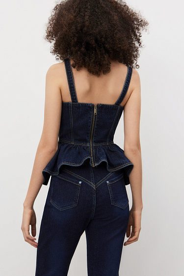 Джинсы клеш с высокой посадкой