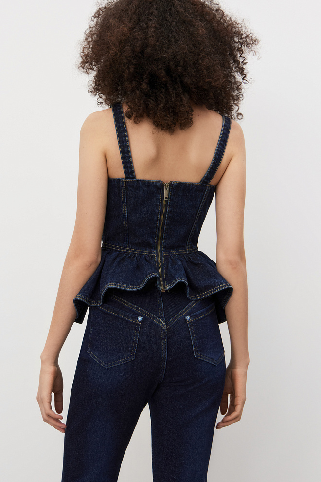 Джинсы клеш с высокой посадкой