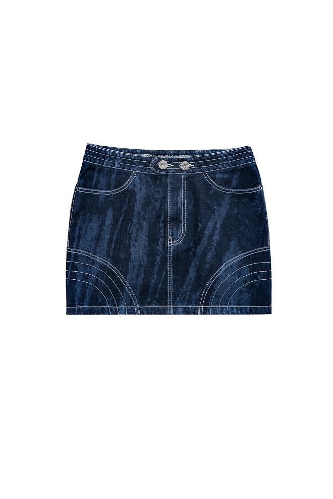 Джинсовая юбка длины мини 