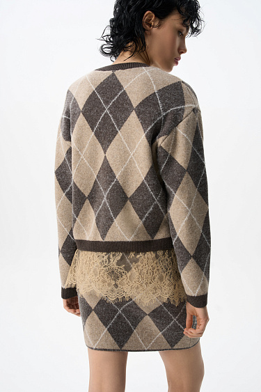 Юбка мини с узором аргайл