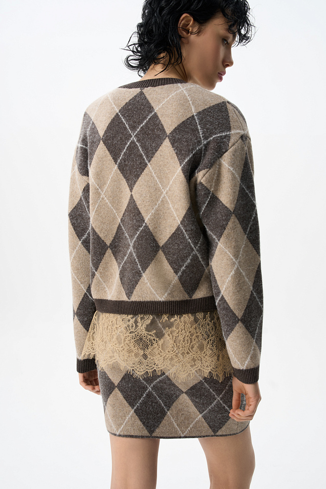 Юбка мини с узором аргайл