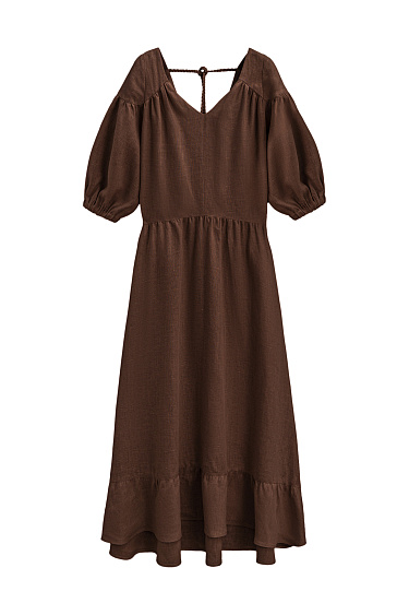 Платье из 100% льна с открытой спиной