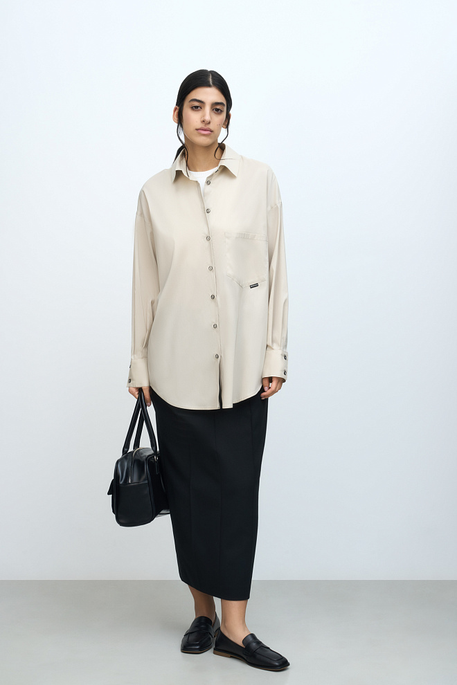 Рубашка свободного кроя с накладным карманом