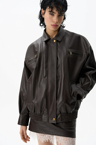 Юбка мини из экокожи