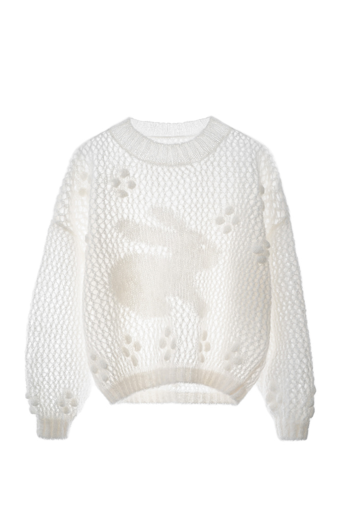 Ажурный джемпер из кидмохера