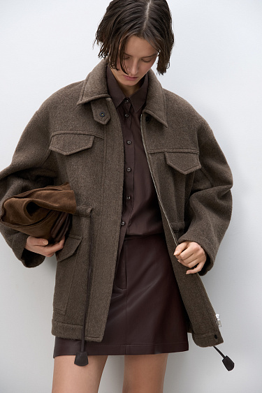 Куртка из 100% шерсти на кулиске