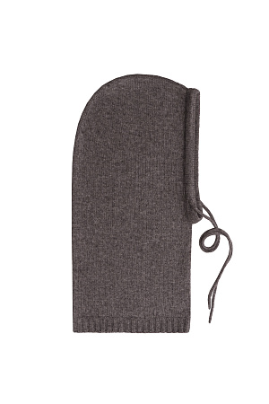 коричневый Трикотажный капор на кулиске из шерсти и кашемира. 