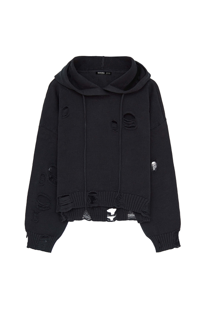 Джемпер из 100% хлопка с рваной текстурой