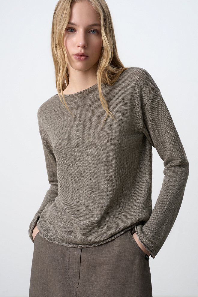 Трикотажный джемпер из 100% льна