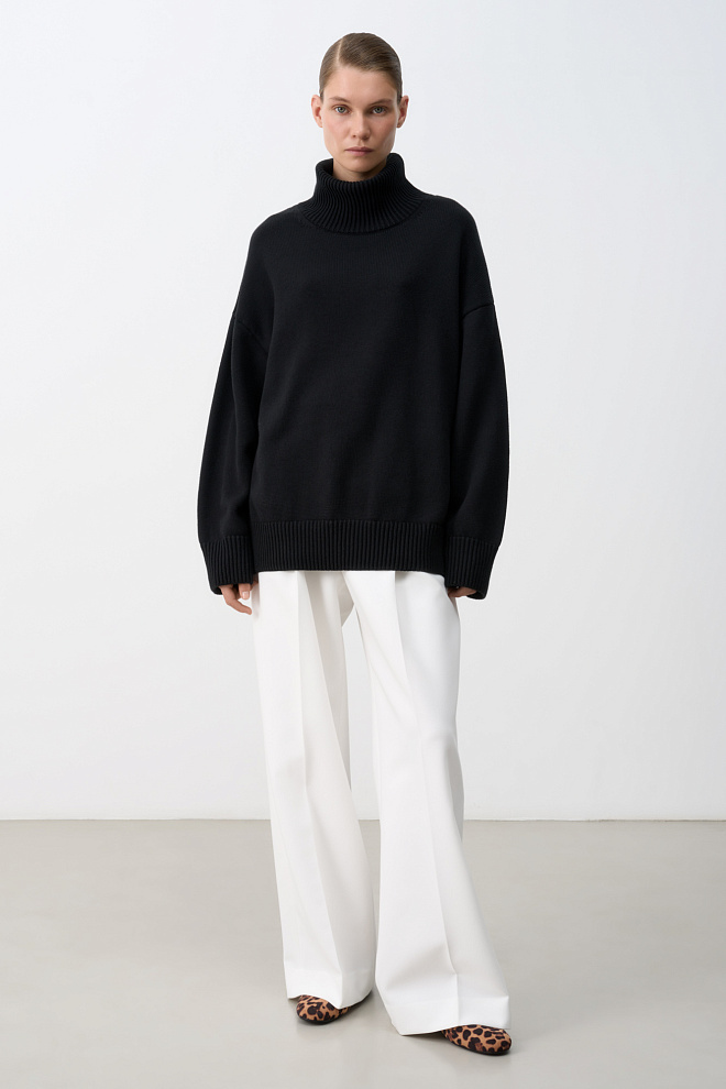 Джемпер из 100% хлопка с высоким воротом