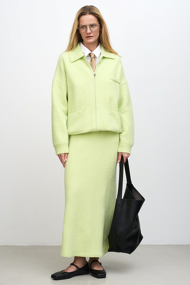 Бомбер из мохера и шерсти