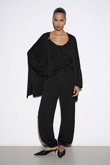 Топ с люрексом и декоративными перемычками