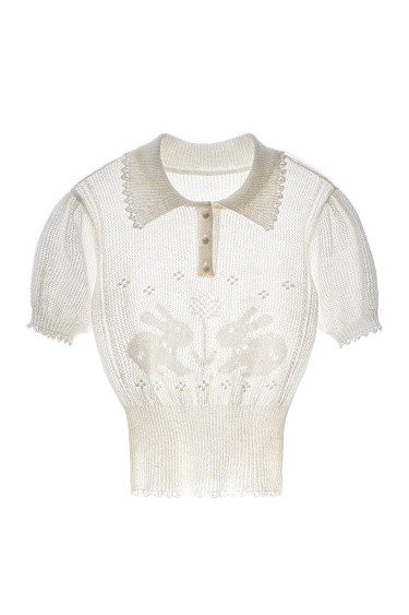 Поло с ажурным рисунком