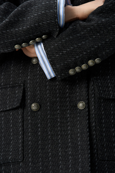 Пальто-жакет в полоску