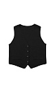 Трикотажный однобортный жилет из шерсти мериноса экстрафайн. Модель прямого кроя с имитацией карманов с клапанами и V-образным вырезом. Застежка на кнопки. Изделие без подкладки. Дополнить образ можно жакетом, бомбером, брюками или юбкой.