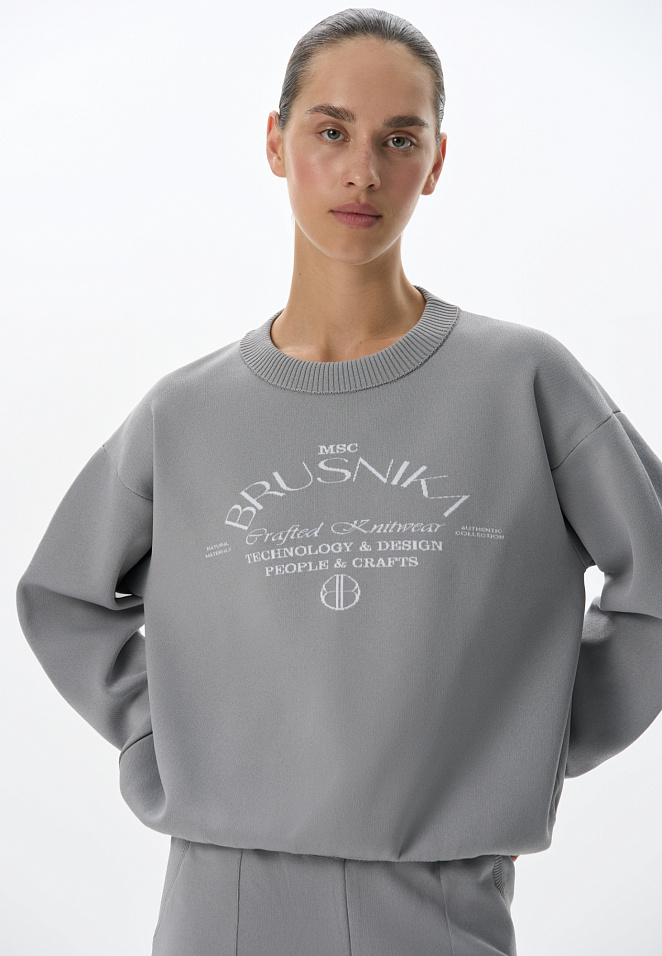 Свитшот с брендированным жаккардом