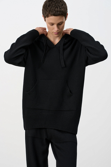 Трикотажное худи с кашемиром 