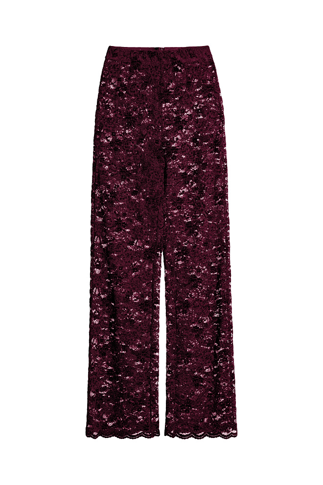 Кружевные брюки на резинке