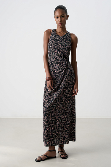 Принтованное платье из 100% вискозы