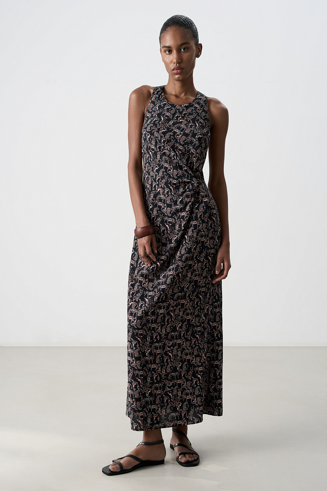 Принтованное платье из 100% вискозы