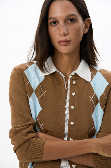 Кардиган с узором аргайл