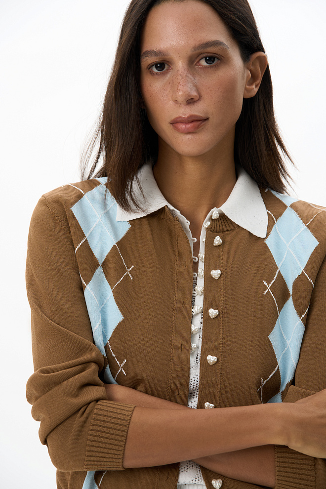 Кардиган с узором аргайл