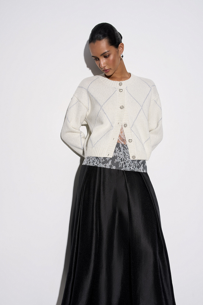 Кардиган из шерсти и кашемира с узором аргайл