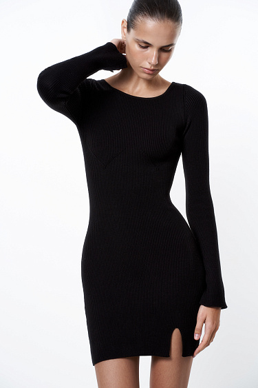 Трикотажное платье мини из шерсти 