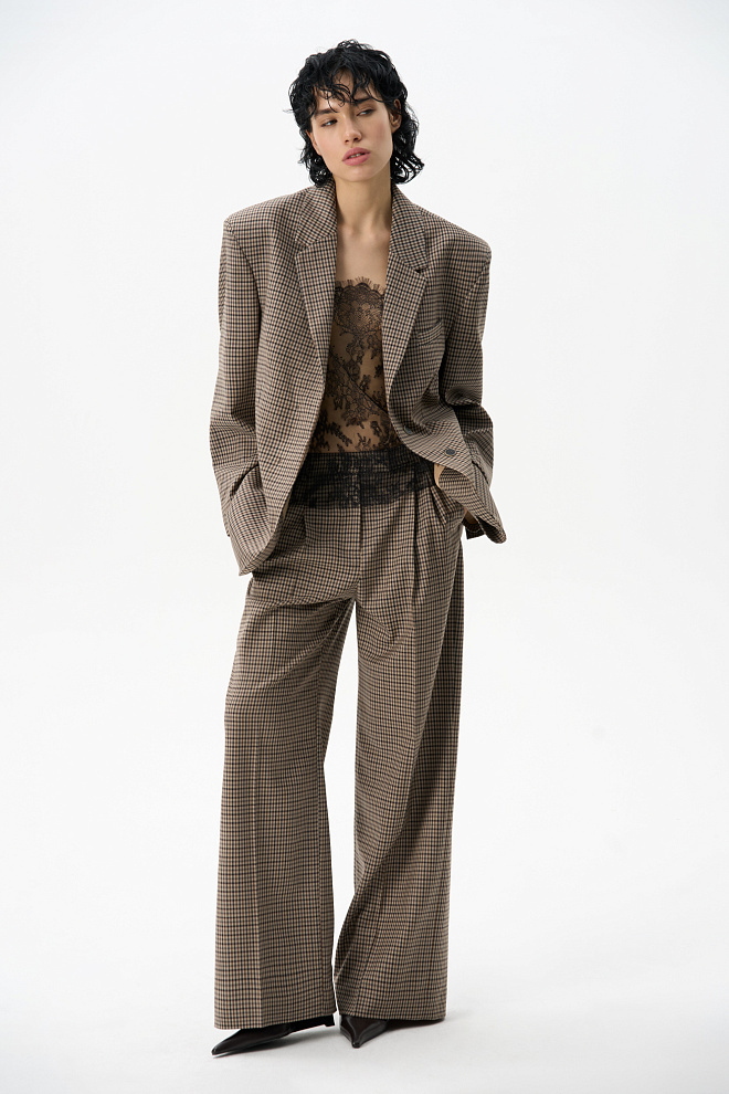 Брюки в клетку виши