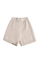 Трикотажные шорты мини из шерсти и кашемира. Модель по фигуре с эластичным поясом в рубчик.