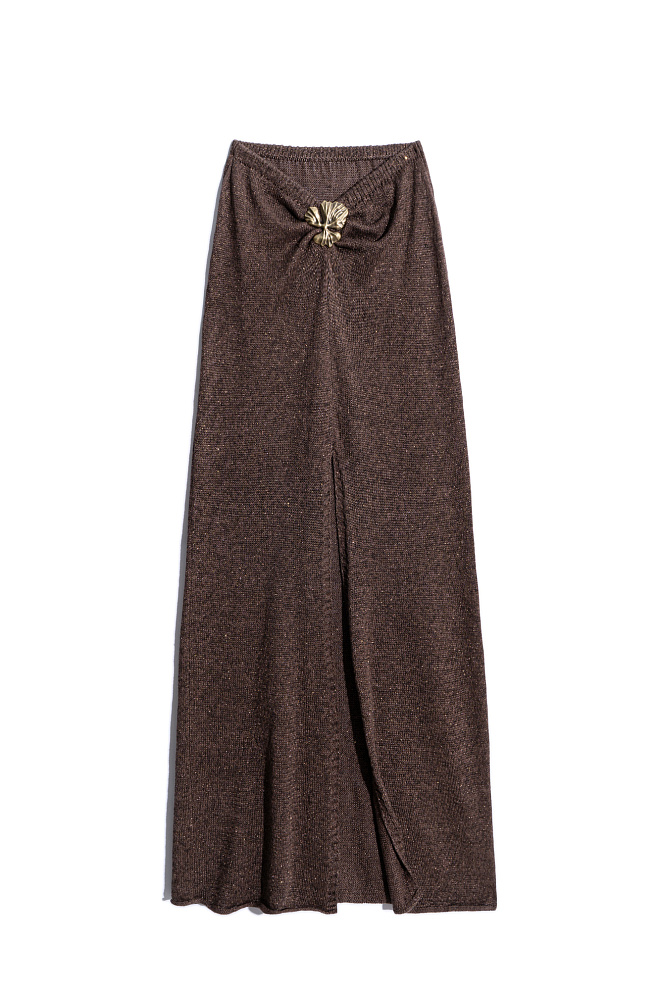 Юбка изо льна с люрексом