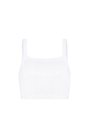 белый Трикотажный топ из 100% льна