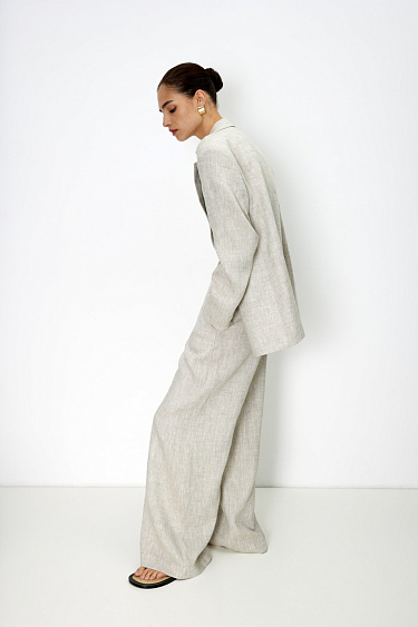 Широкие брюки из 100% льна