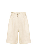 Шорты из 100% льна с высокой посадкой, 34/40