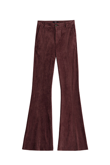 Брюки клеш с отделкой под замшу