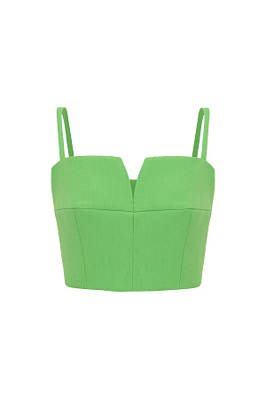 зеленый Топ из поливискозы с застежкой на молнии сбоку.