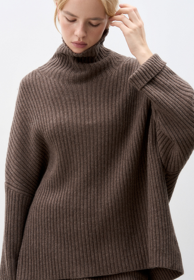 Джемпер в рубчик из кашемира и шерсти