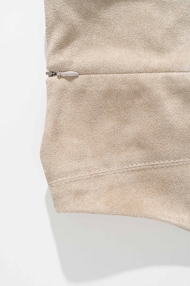 Платье мини под замшу