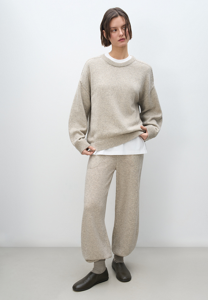 Брюки из шерсти яка и мериноса экстрафайн